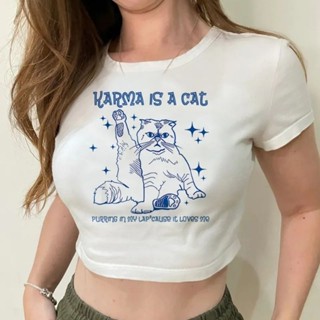 Cropped femenino Taylor swift karma is a cat Aesthetic taylor