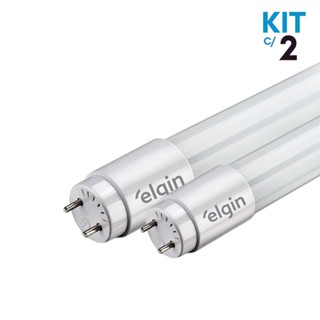 Kit com 2 Lâmpadas Tubular Tubo Ho Led T8 60Cm 10W Bivolt 6500K Branco Frio Elgin