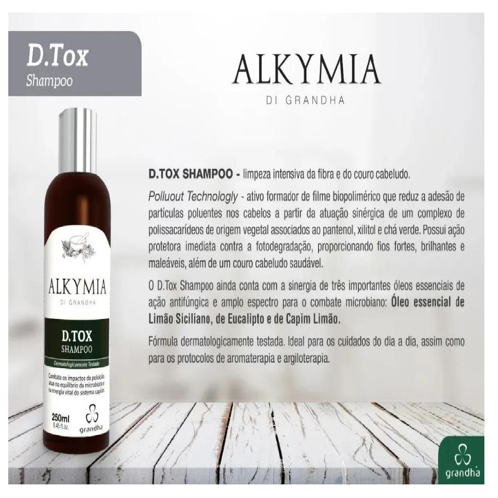 Grandha Shampoo de Limpeza Profunda DTox 250ml Detox Ação antifúngica Proteção contra poluição