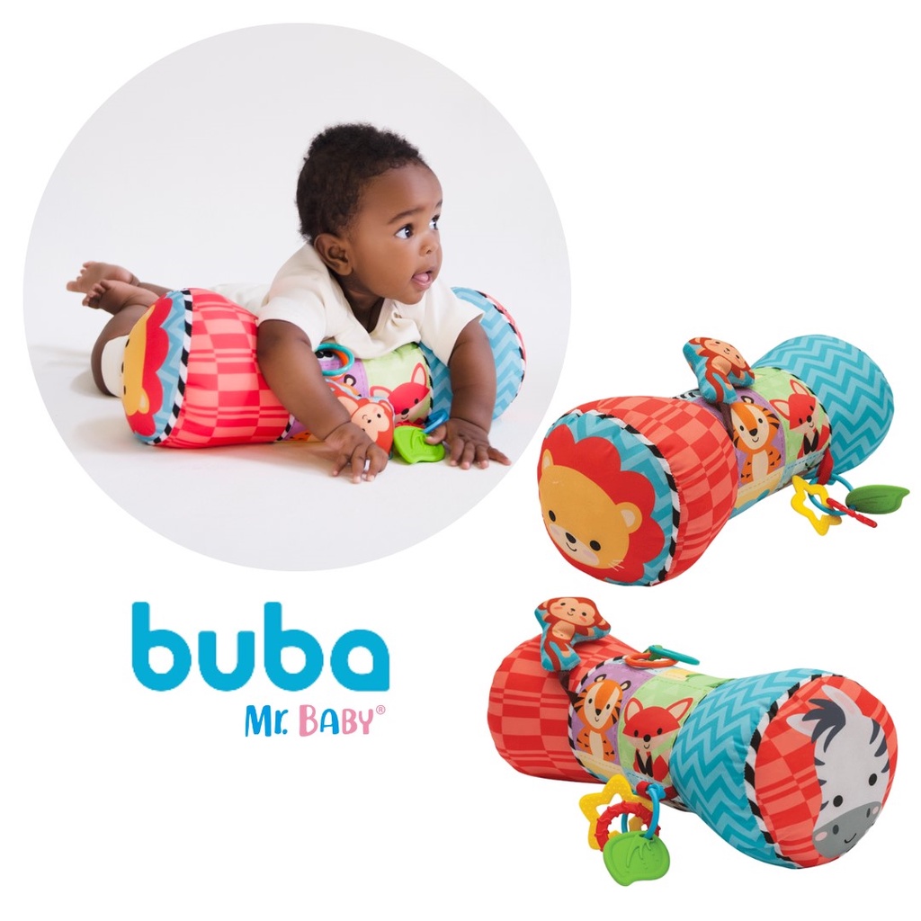 Almofada para Bebê Rolinho de Atividades Tummy Time com Brinquedo Buba
