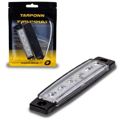 Sinalizador Lanterna Delimitadora Lateral 6 Leds 12V 24V Branca Alto Brilho Universal