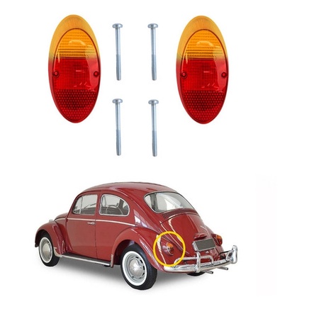 Lente + Parafuso Lanterna Traseira Fusca 1200 1300 Bicolor em Oferta na Shopee