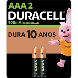 Pilha Recarregável AAA Pequena DURACELL com 2 unidades