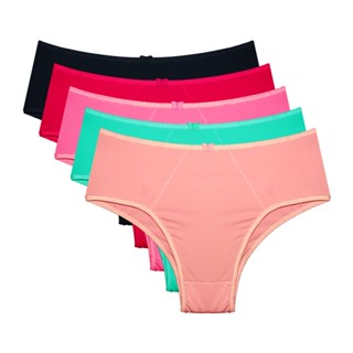 Kit 5 Calcinhas Tanga Alça Larga de Microfibra