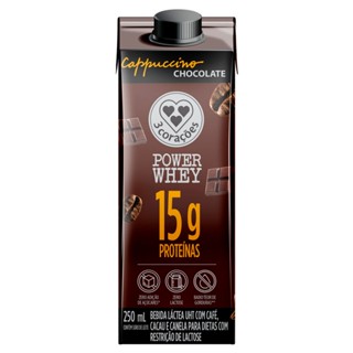 Bebida Lactea 3 Coracões Power Whey com 15g de Proteína Cappuccino Chocolate 250ml