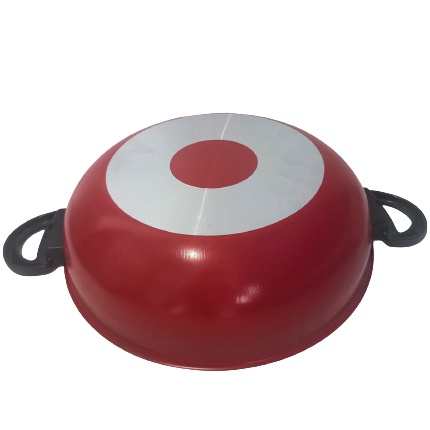 Frigideira Wok 26 Funda Antiaderente Alta Qualidade - Vermelho SEM TAMPA DE VIDRO