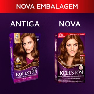 Tinta de Cabelo Koleston Castanho Dourado Acobreado 54