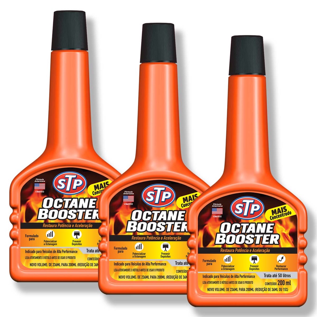 Aditivo para Combustivel OCTANE BOOSTER 200ml STP 3 unidades em Oferta na Shopee