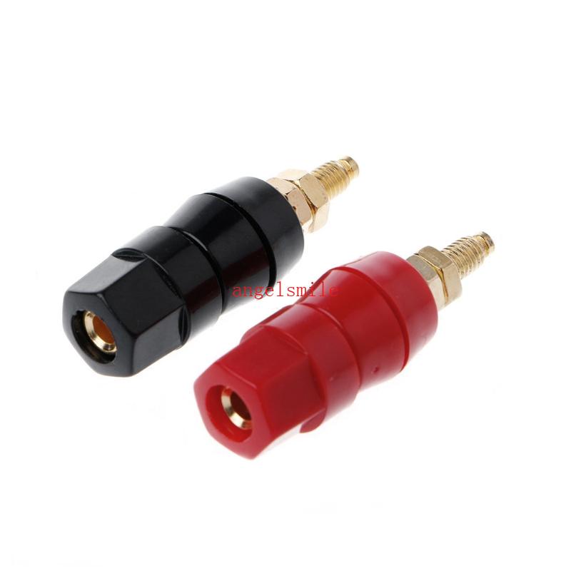 Melhor 1 Par 4mm Banana Plug Vermelho Preto Conector Amplificador Terminal De Conexão Vermelha Fala