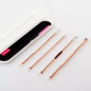 Kit 4 Extrator Tira Acne Cravos Espinha Limpeza Pele