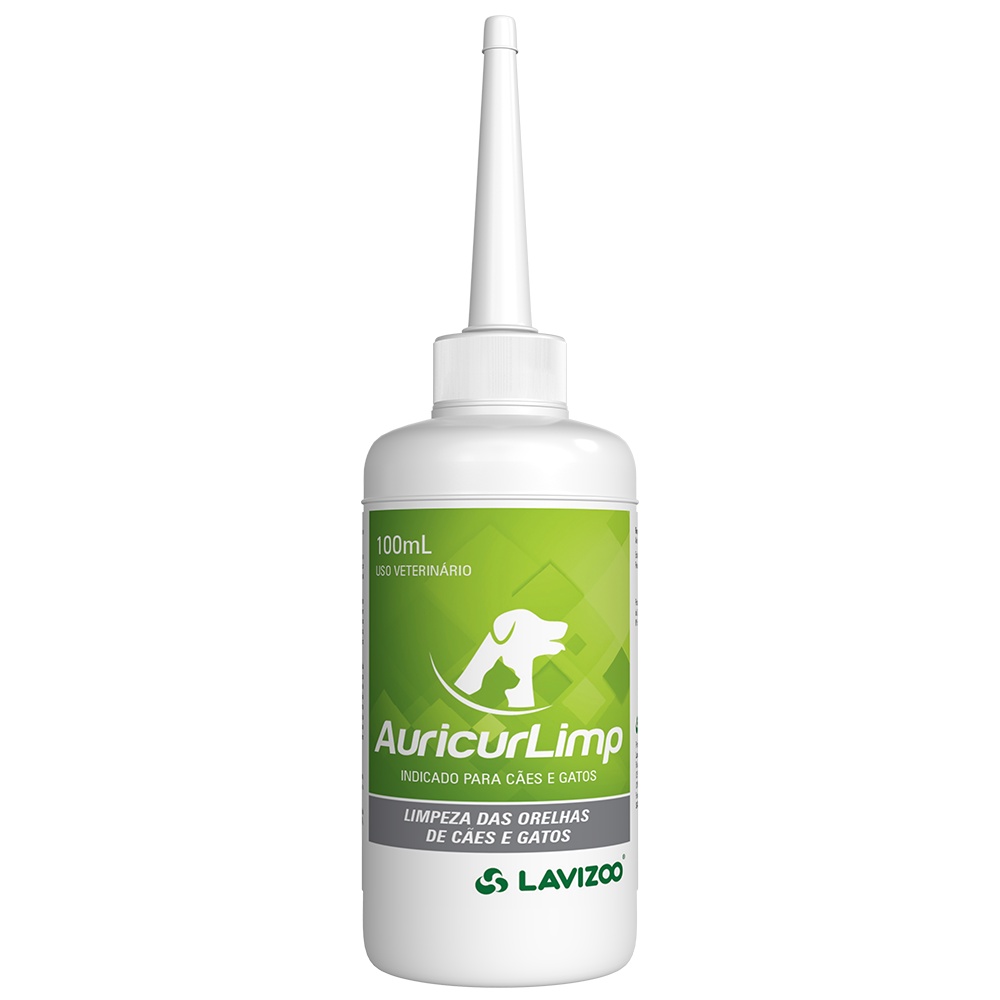 Solução Limpa Orelhas para Cães e Gatos Auricur Limp 100g Lavizoo