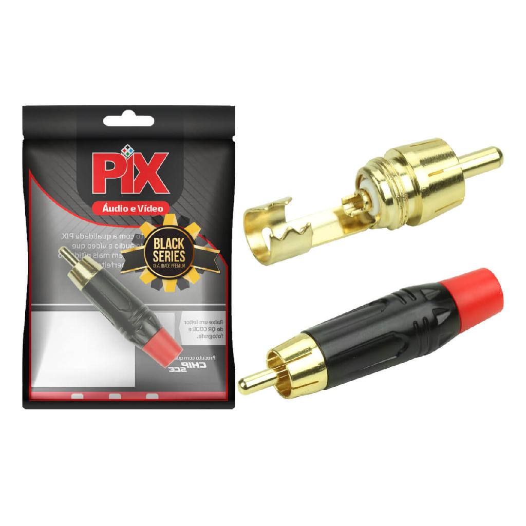 Conector Plug Rca 4mm Profissional top de linha Vermelho