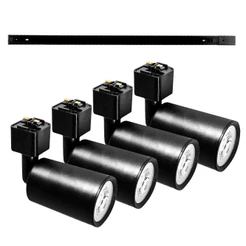Kit Trilho Eletrificado p/ Spot Led 1M + 4 Spots 7W 6.500K Preto - Noll Led