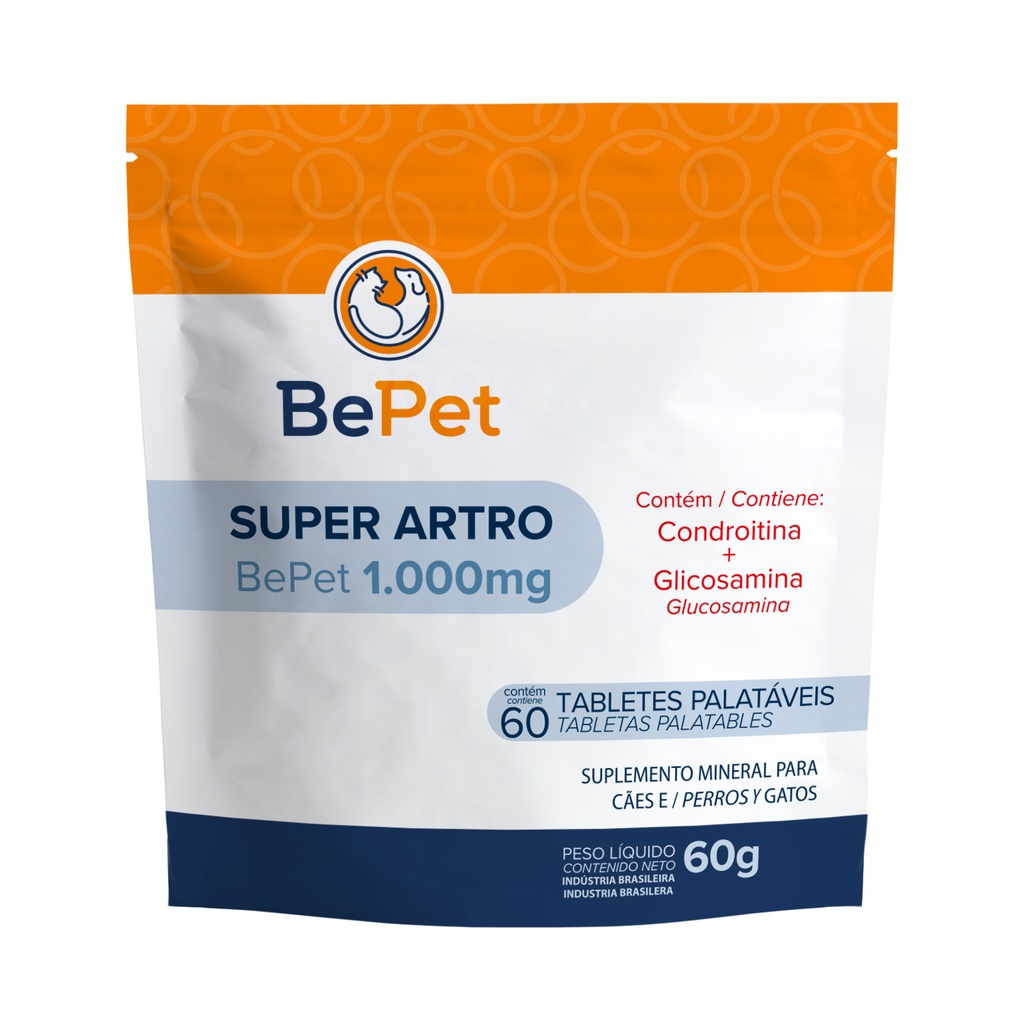 Condroitina Regenerador Articular Super Artro Bepet 1000MG 60G