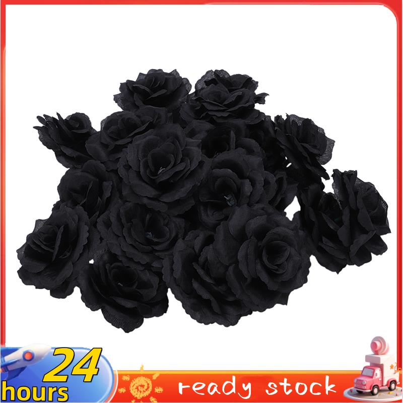 20 Pcs Rosa Preta Artificial Flor De Seda Festa De Casamento Casa Escritório Jardim Decoração DIY em Oferta na Shopee
