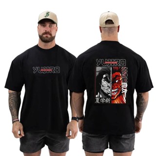 Camiseta Oversized Academia Estampada Yujiro Baki Hanma Maromba 100% Algodão Alta Qualidade