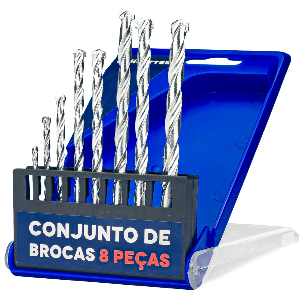 Jogo Kit 8 Brocas Cimento Concreto Tijolo Parede Furadeira em Oferta na Shopee