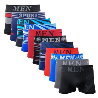 Kit 10 Cuecas Boxer Adulto CORES E/OU ESTAMPA SORTIDAS/ALEATÓRIA