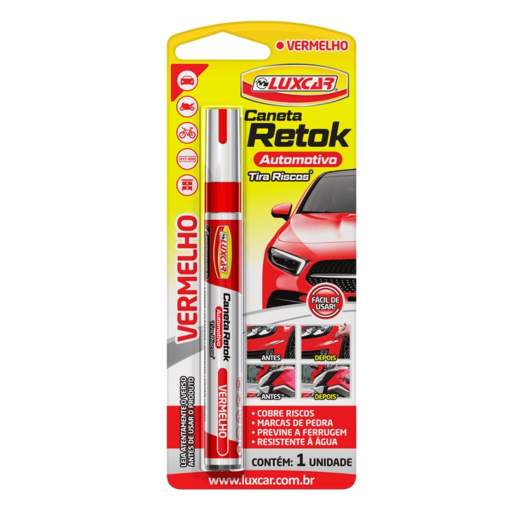 CANETA RETOK TIRA RISCOS LUXCAR VERMELHO em Oferta na Shopee
