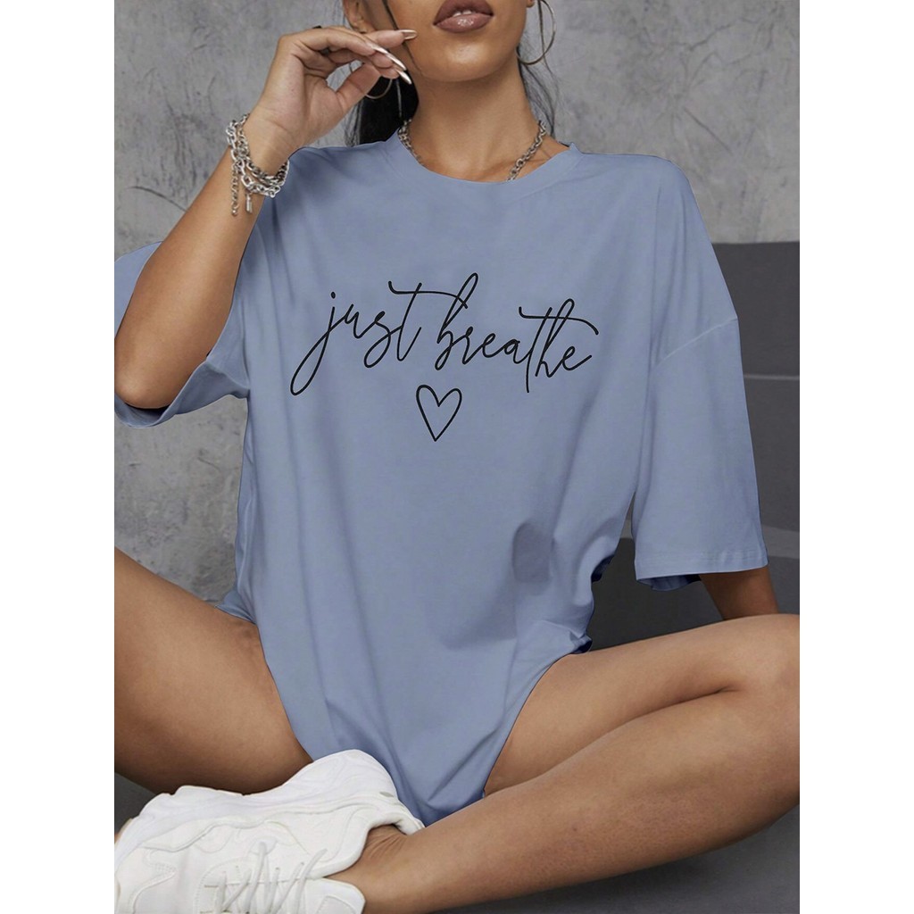 T Shirt Estampa Desenho Minimalista Aesthetic Toque Algodão Casual Básica Colorida Larga Lisa