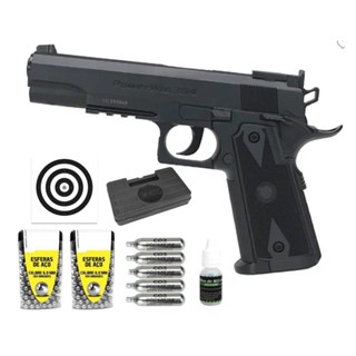 Pistola de Pressão CO2 1911 Tactical BBs Aço 6mm + Kit em Oferta na Shopee