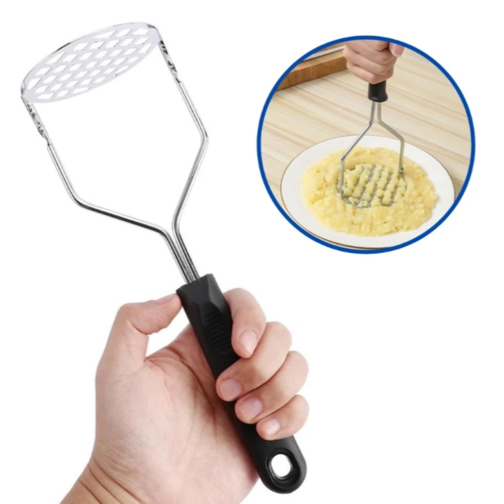 Amassador Espremedor Manual De Batatas E Legumes Multiso - Aço Inox Com Cabo Plástico em Oferta na Shopee