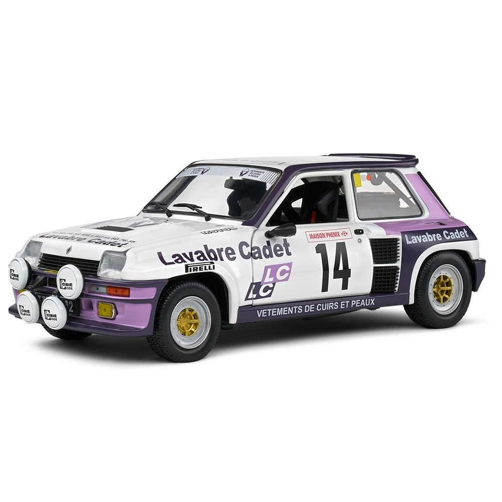 Miniatura Carro Renault 5 Turbo - #14 Auriol / Nouaille - Rallye Lyon Charbonniere (1983) - 1:18 - Solido