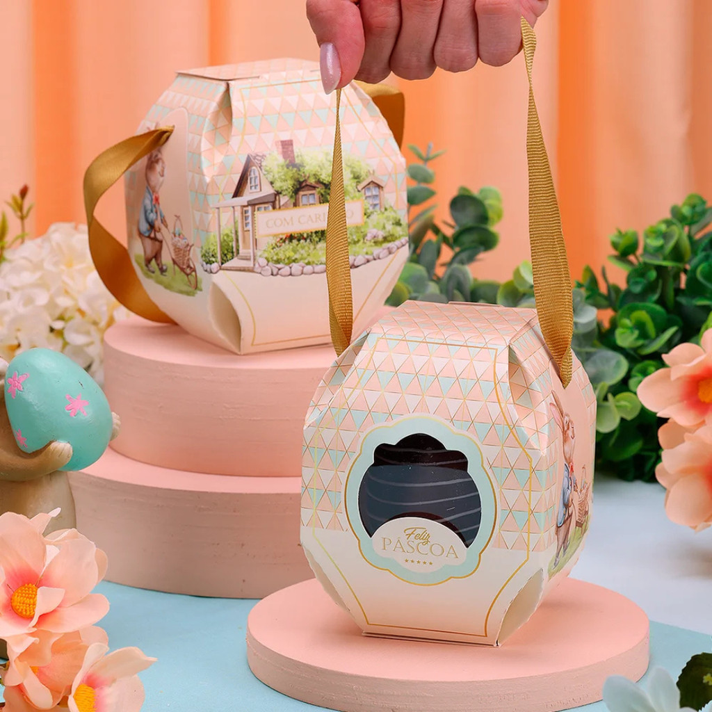 10 CAIXA PARA OVO EM PÉ 100/150G CARINHOSA COM ALÇA KINDER 4747 (PASCOA JANGO OUTLET)
