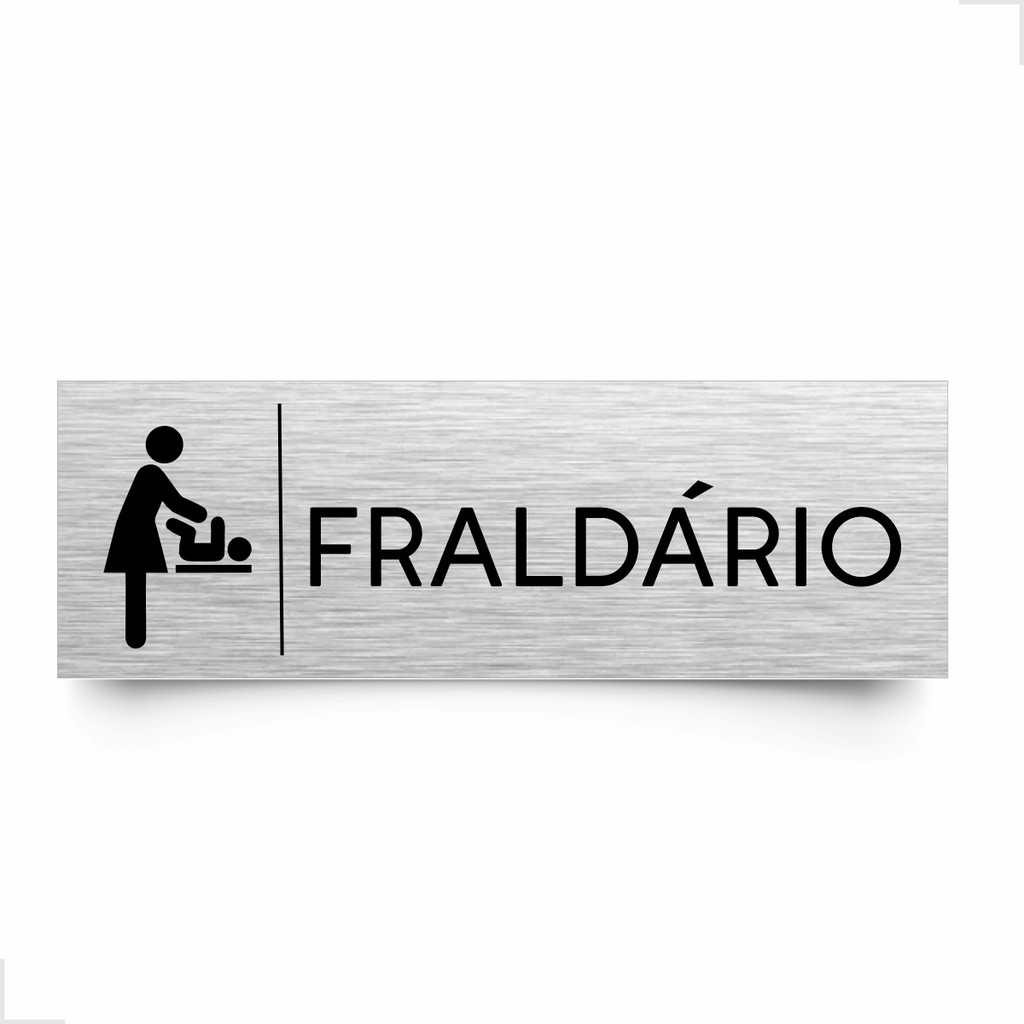 Placa Sinalização Fraldario Aço Escovado 30x10cm PS 1mm em Oferta na Shopee