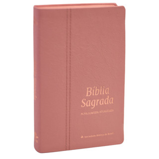 Bíblia Sagrada | NAA | Letra Normal | Couro Legítimo Rosa em Oferta na Shopee