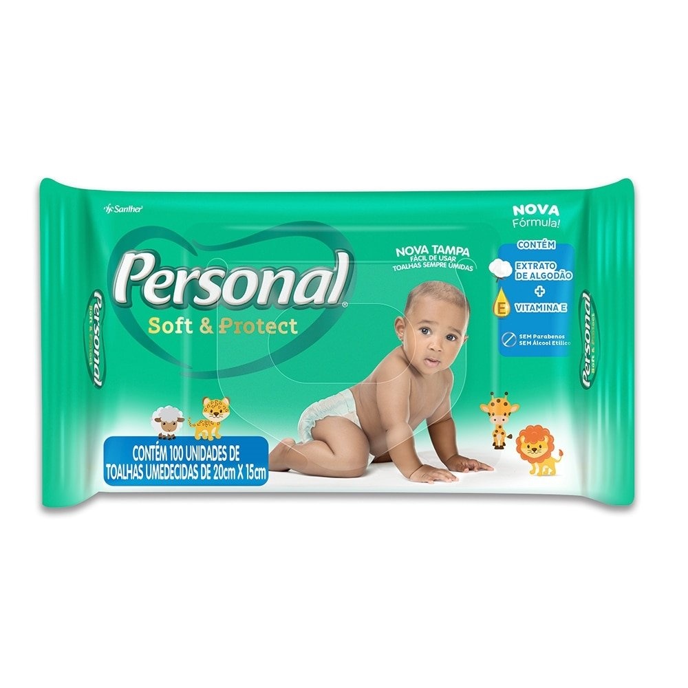 Toalhas Umedecidas Personal 12 Embalagens com 100 Toalhas Cada