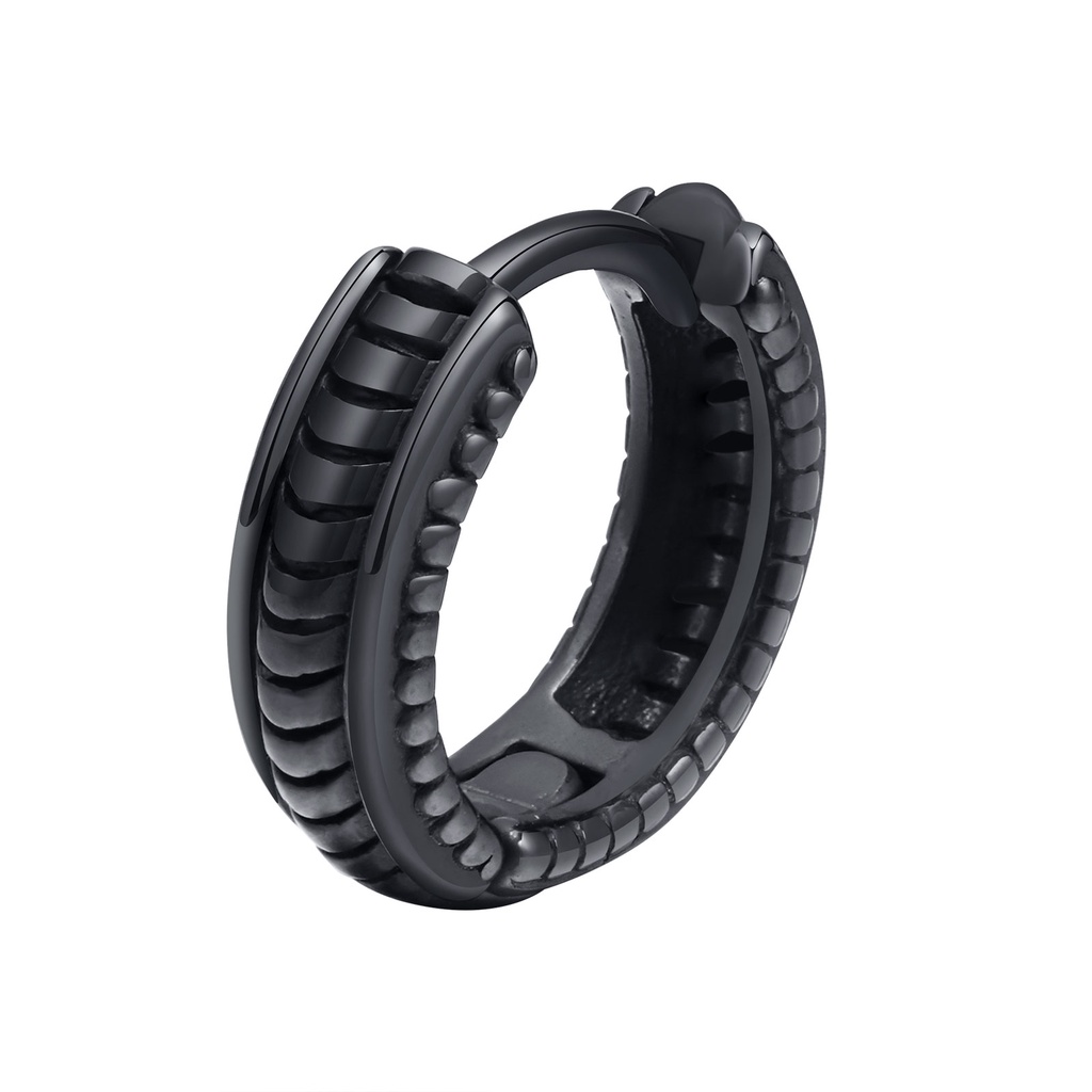 VNox Fashion Men's Black Earrings, Brincos De Aço Inoxidável Ethnic Punk Rock Masculinos Gift Jewelry · foto 2