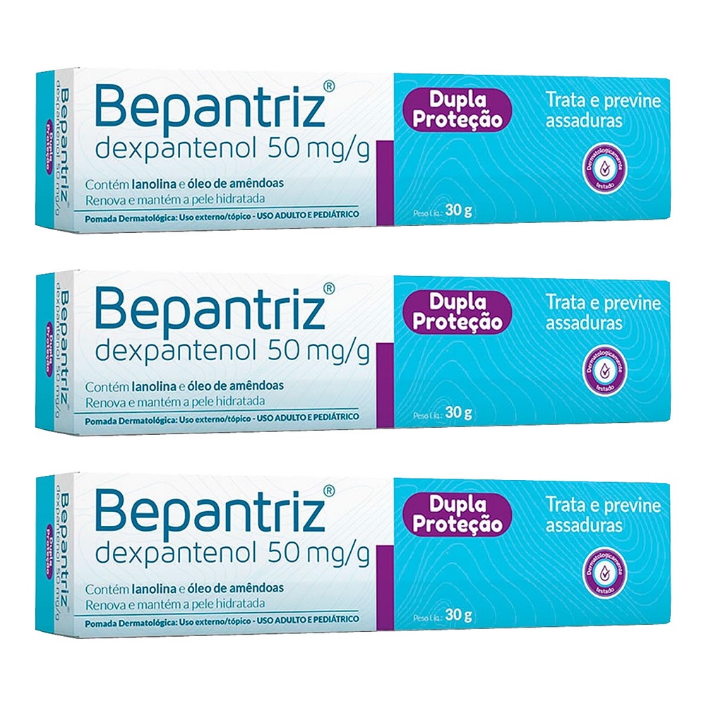 Kit 3 unidades Bepantriz Pomada 30g