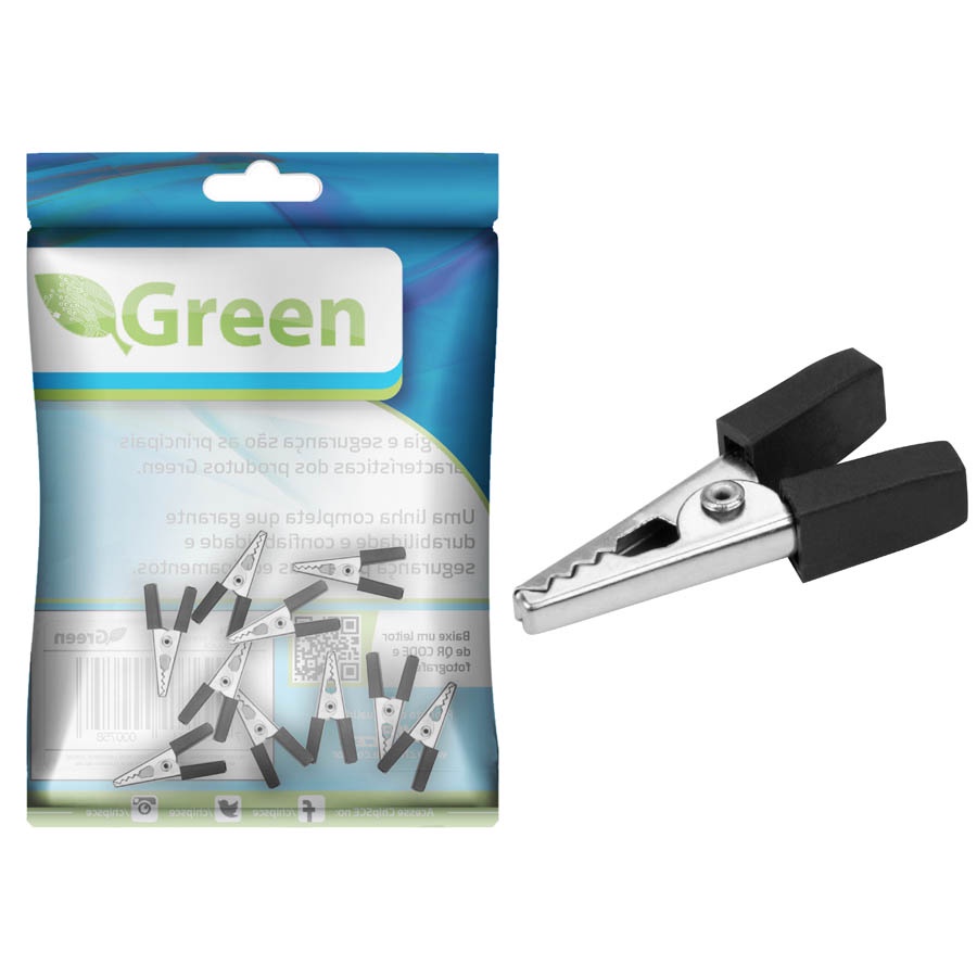 Kit 10 Garra Jacaré Jacarezinho Semi Isolada Preto (3 cm)