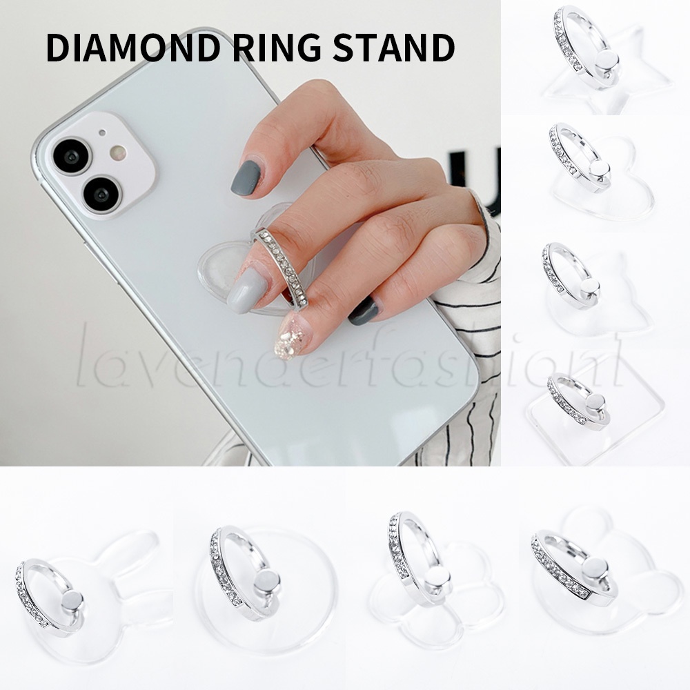 Suporte De Anel De Telefone Celular Diamante/Furadeira De Ponta 360 Rotativo/Grip De Dedo Transparente/Acessórios De Telefônico /