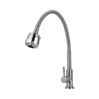 Torneira Para Cozinha Em Aço Inox 304 Jaguaribe Pingoo - Prata Escovado