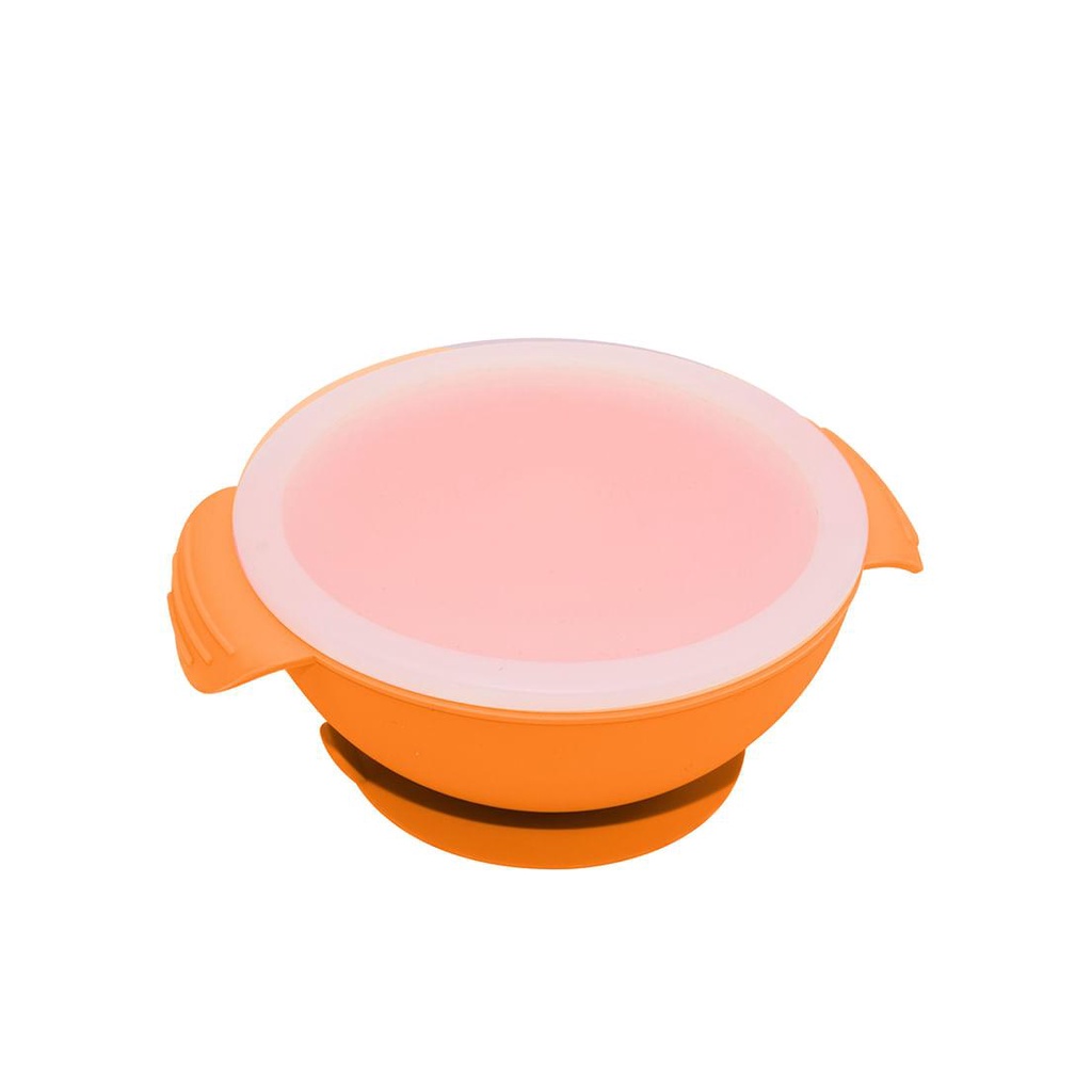 Tigela De Silicone Com Base De Sucção E Tampa Orange - Oxford em Oferta na Shopee
