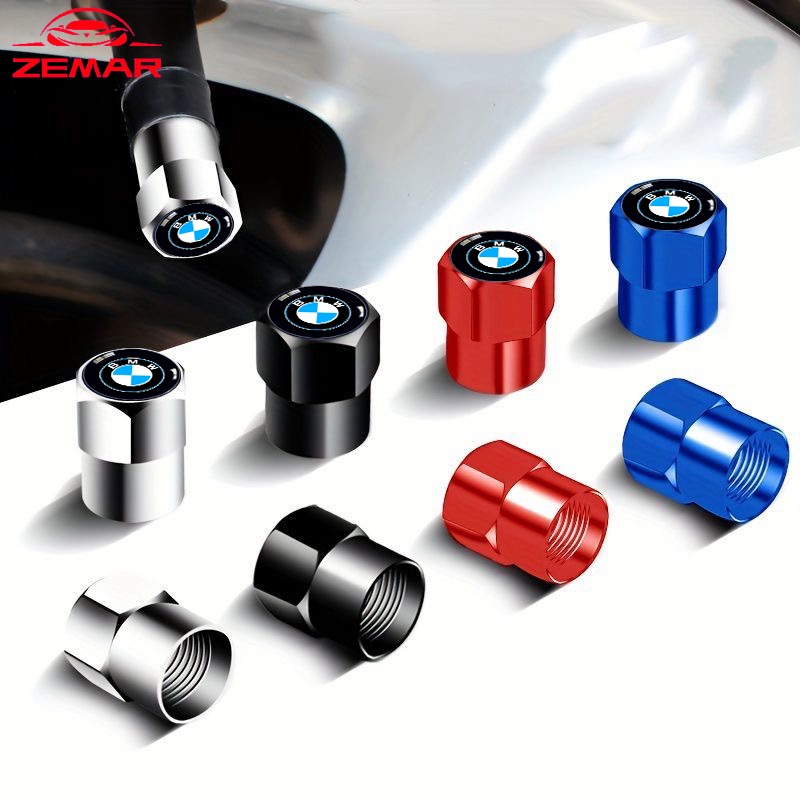 4Pcs Bmw Tampas De Válvulas Para Pneus Automóveis Peças Metálicas Automotivas Impressas Com Novo Logotipo De Carro Acessórios Bicicletas F30 E36 320i F30 X1 E46 E90