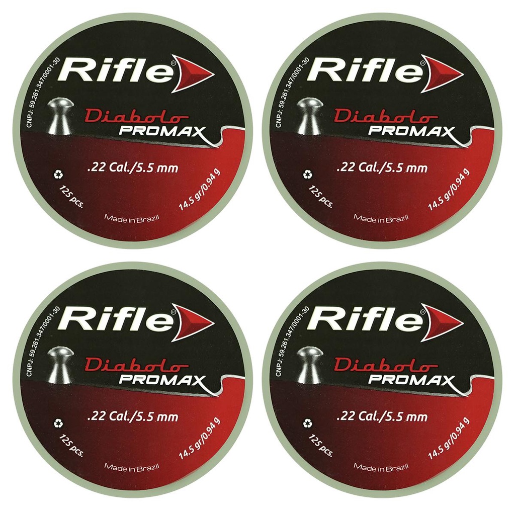 4un Chumbinho 5.5mm Rifle Diabolo Promax - 125un em Oferta na Shopee