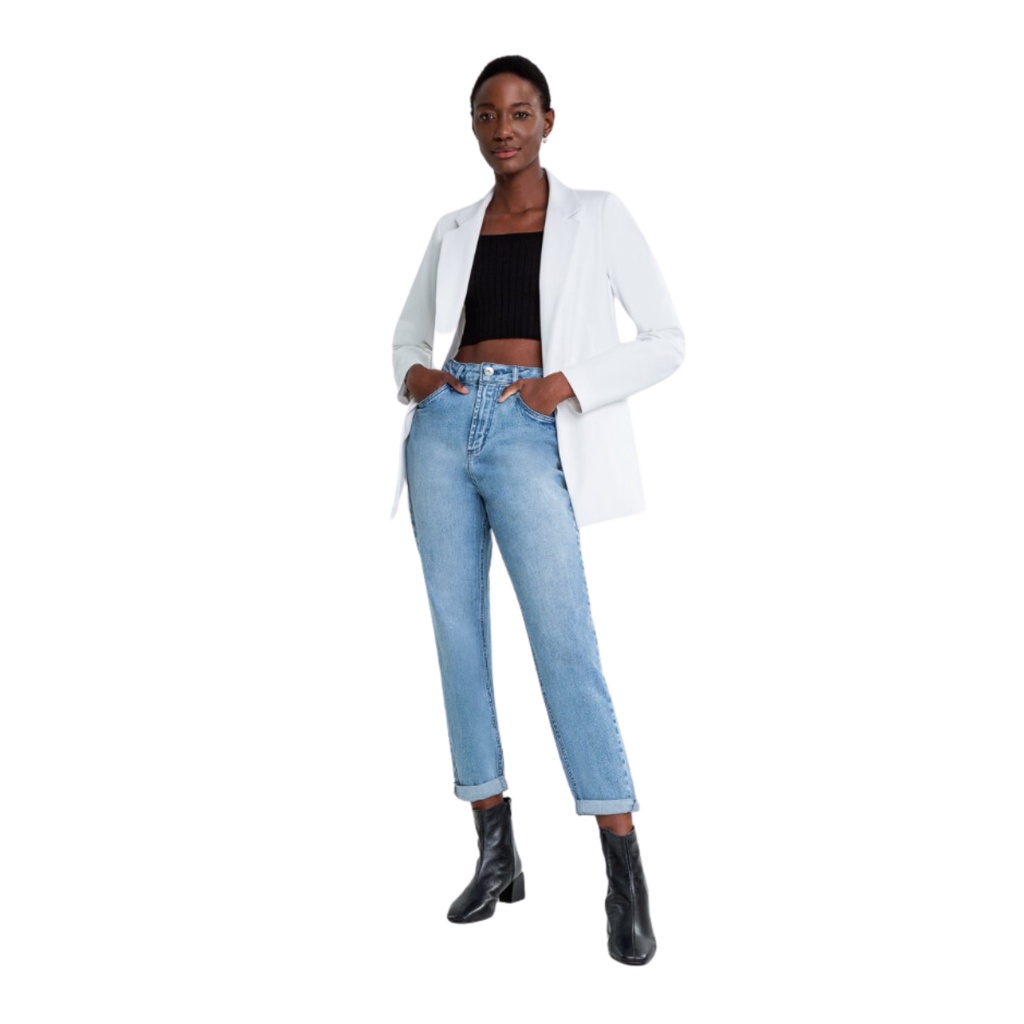 Calça Jeans Feminina Mommy Cintura Alta Despojada Lez a Lez