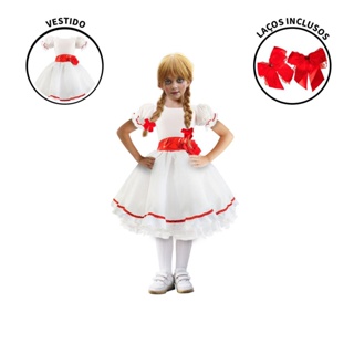 Fantasia Annabelle Infantil de Luxo Halloween em Oferta na Shopee