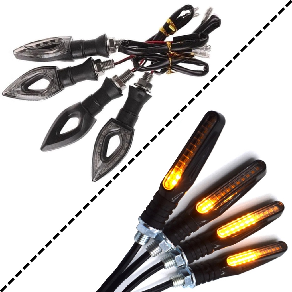 Kit 4 2 Pisca Seta Led Moto Flecha Palito Slim Sequencial Universal Hornet Fazer Cb00 Xre 300 Cg Titan Fan 125 150 160