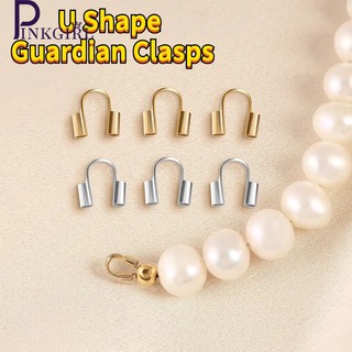 4,5x4mm Em Forma De U Protetores De Arame Contas Crimpadas Guardian Colar De Bijuteria Jóias 100Pcs Fechos De Liga Conectores De Rosca Pulseira Ganchos Para Acessórios