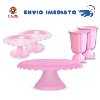 Kit Festa 1 Boleira Cake Renda 22 + 2 Mini Cake + 2 Vaso Grego - (+6 Cores)