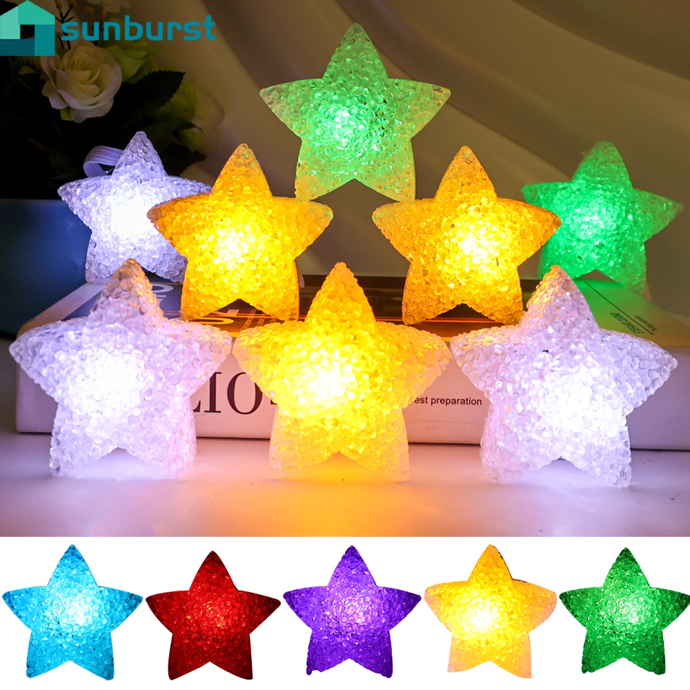 Luz De Pulso Estrela Brilhante De Cinco Pontas/Bateria Powered Hold Colorful Small Star Lights/Festa De Casamento Decor Propaganda/Concertos De Performance Festival Lâmpadas De Mão Lamps