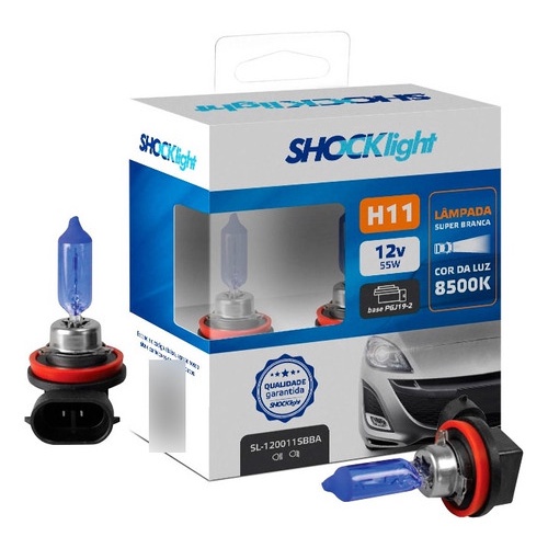 PAR LAMPADA HALOGENA SUPER BRANCA H11 12V 55W SHOCKLIGHT 120011SBBA - Spare Parts and Accessories for Vehicles