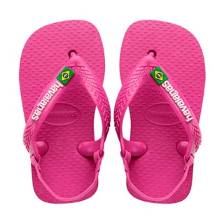 Chinelo Havaianas Baby Brasil Logo Rosa Gum