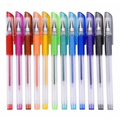 Kit Canetas gel colorida c/ glitter e aroma de frutas em Oferta na Shopee