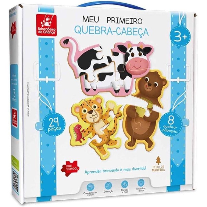 Meu Primeiro Quebra Cabeça Animais - Brincadeira de Criança - Mom & Baby