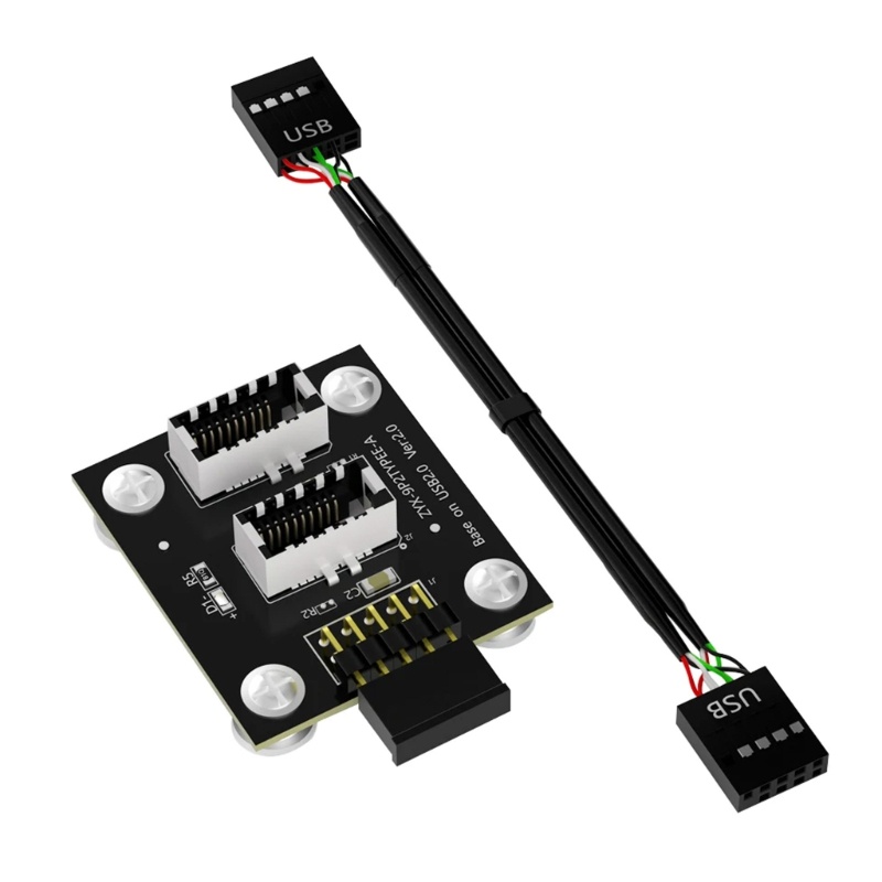 Tipo-E Para USB 2.0 9Pin Mainboard Cabeçalho Adaptador Extensão Almofada Magnética 3 1 Pai